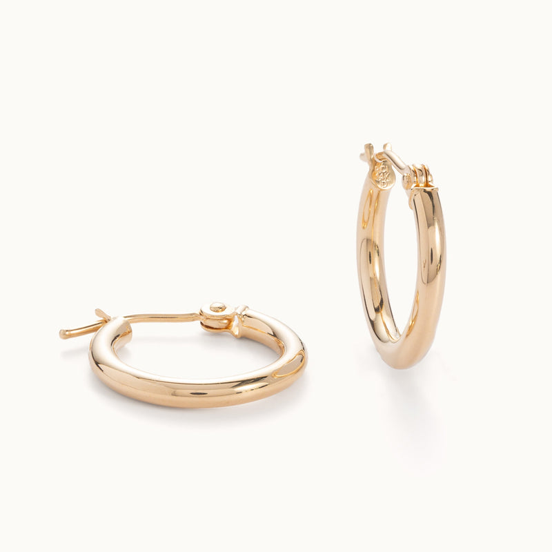 The Charm Hoop Earrings | 14K Yellow Gold