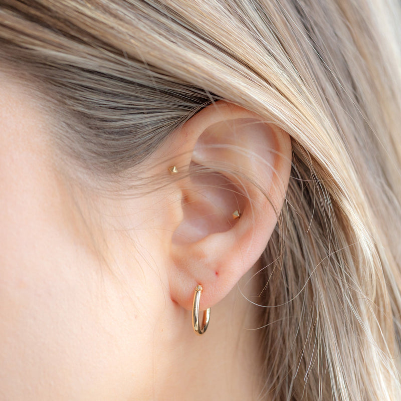 The Charm Hoop Earrings | 14K Yellow Gold