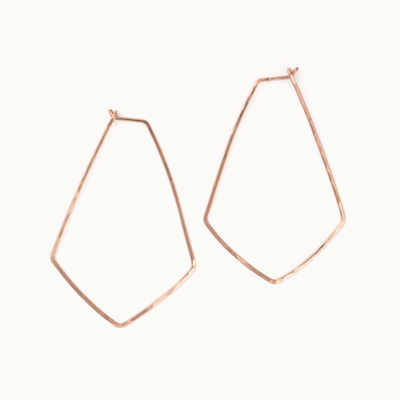 The Hexagon Hoop Earrings | 14K Rose Gold