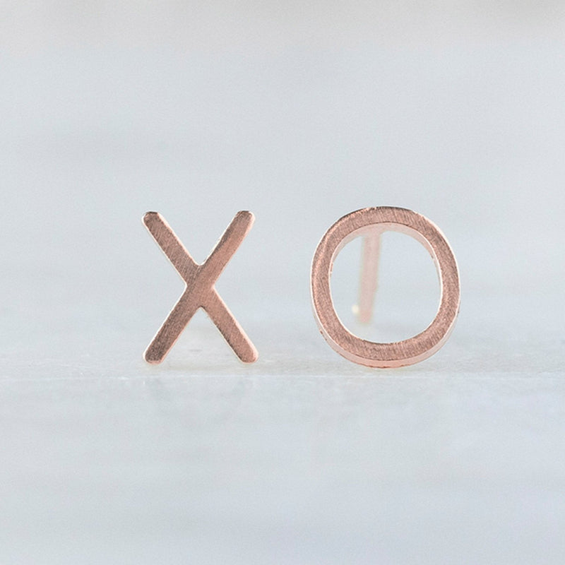 The XO' Stud Earrings | 14K Rose Gold