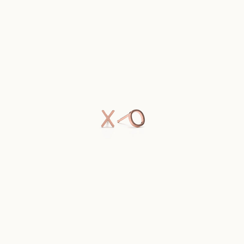 The XO' Stud Earrings | 14K Rose Gold