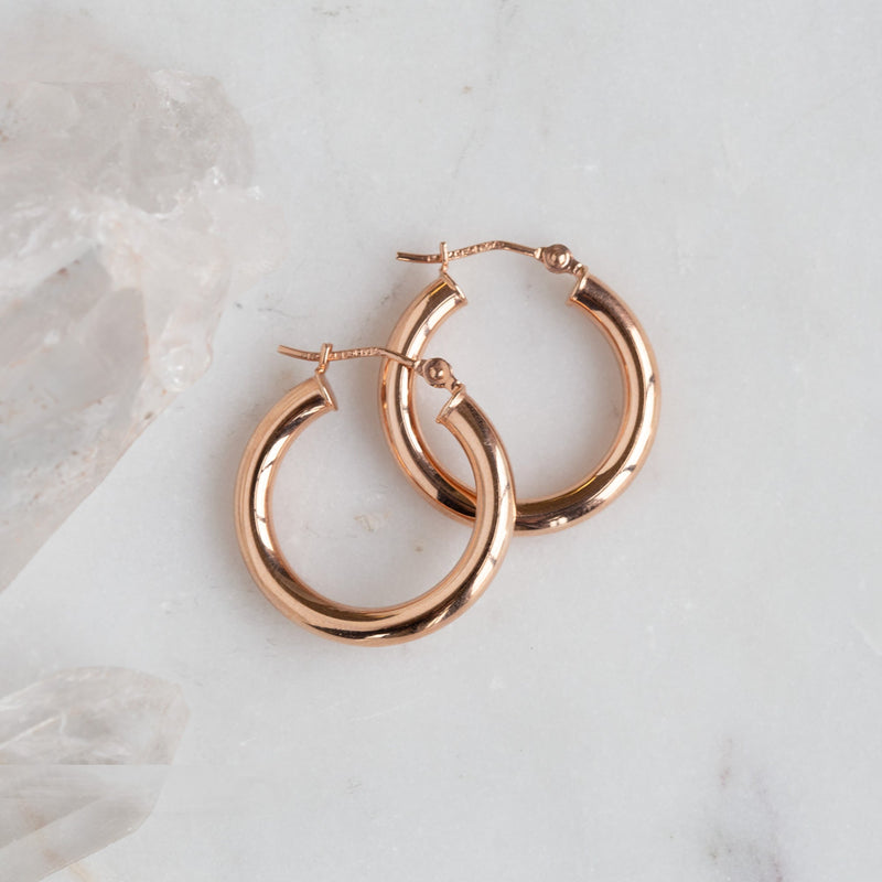 The Chunky Gold Hoop Earrings | 14K Rose Gold