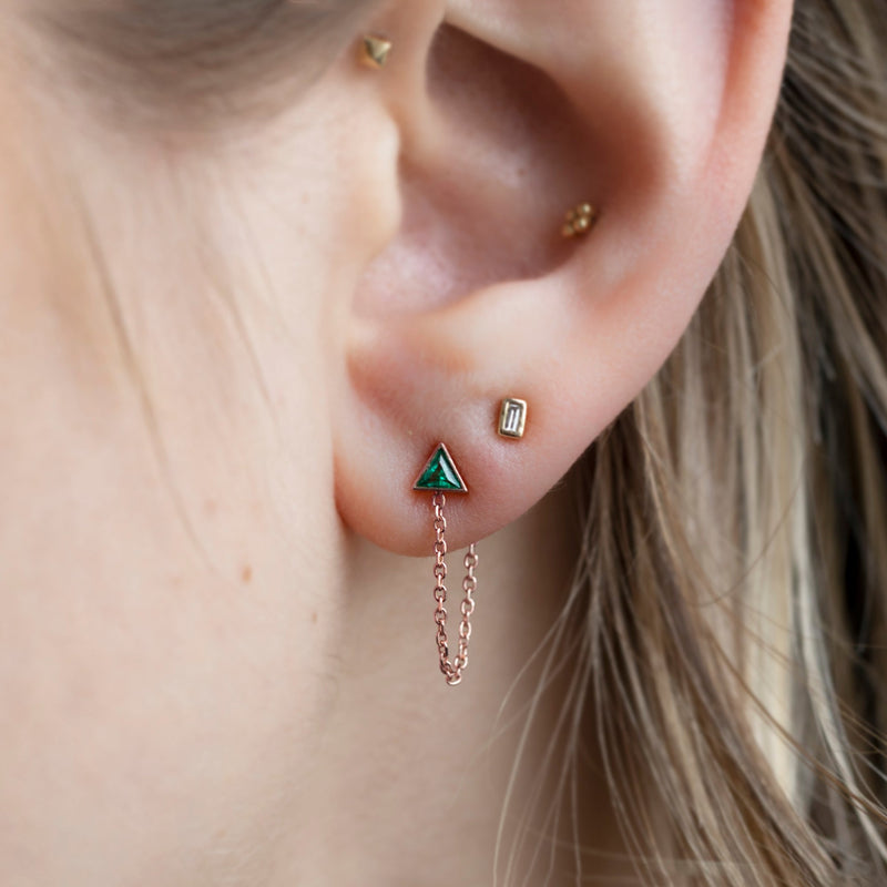 buy:the-white-diamond-baguette-stud-earrings-14k-rose-gold,the-emerald-trillion-chain-hoop-earrings-14k-rose-gold