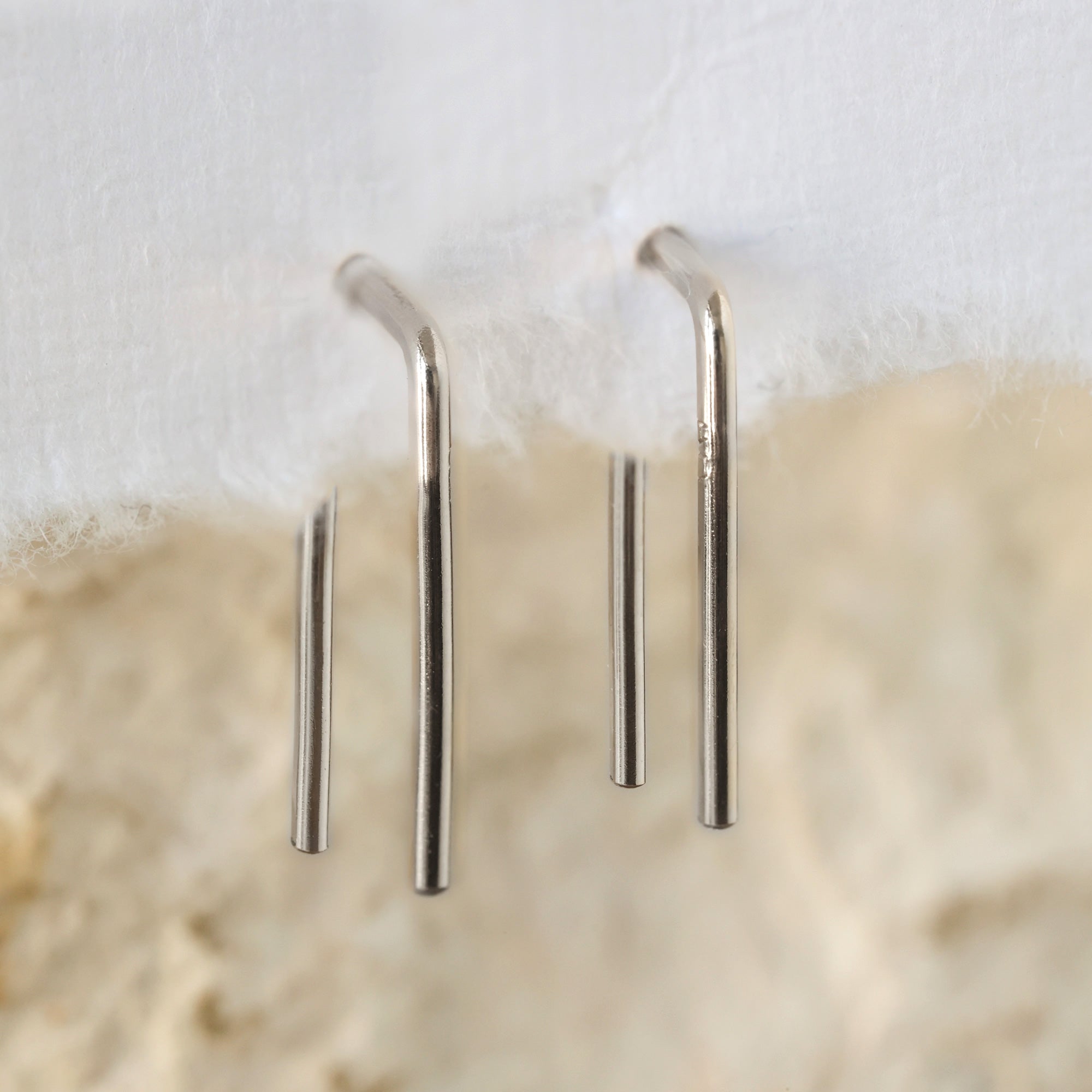 The Staple Hoop Earrings | 14K White Gold