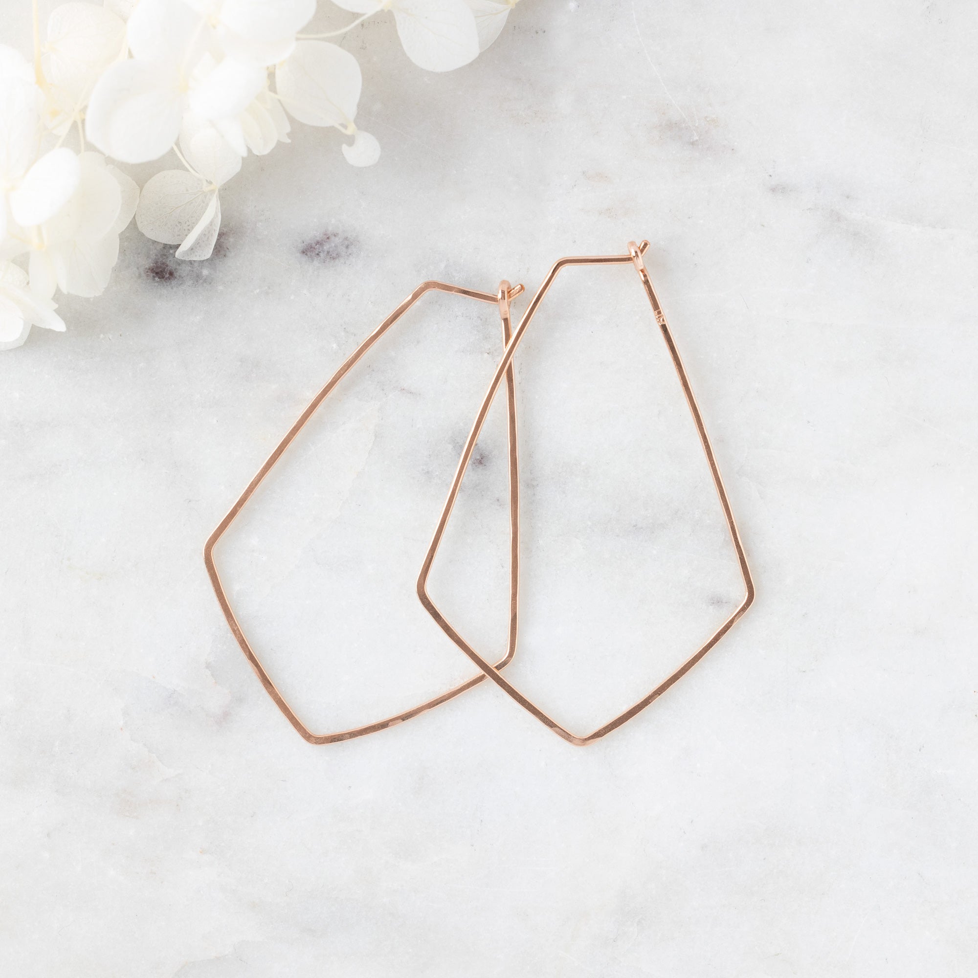 The Hexagon Hoop Earrings | Gold Filled