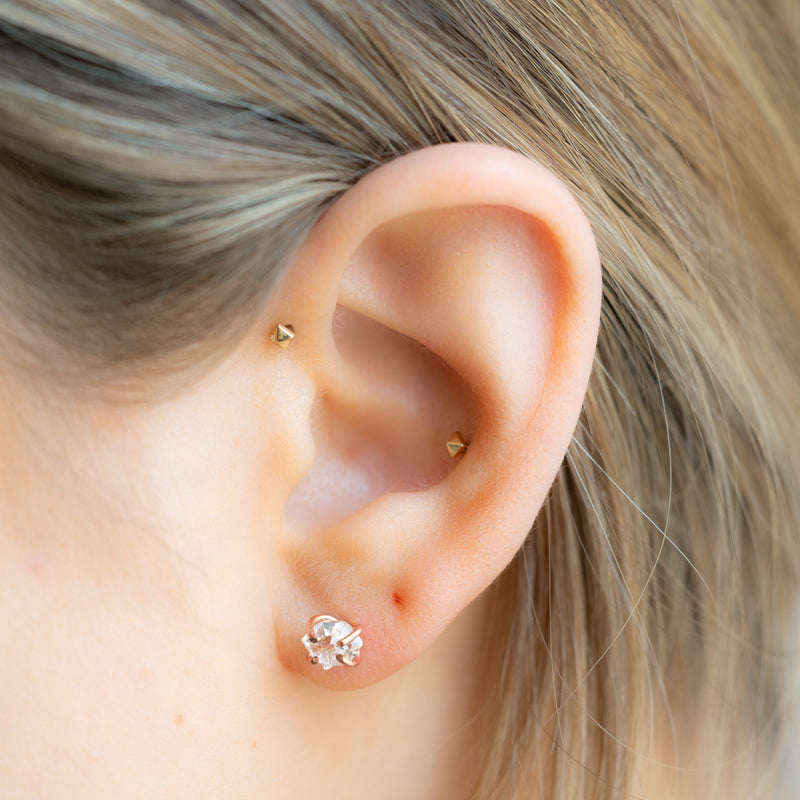 The Herkimer Diamond Stud Earrings | Rose Gold Filled