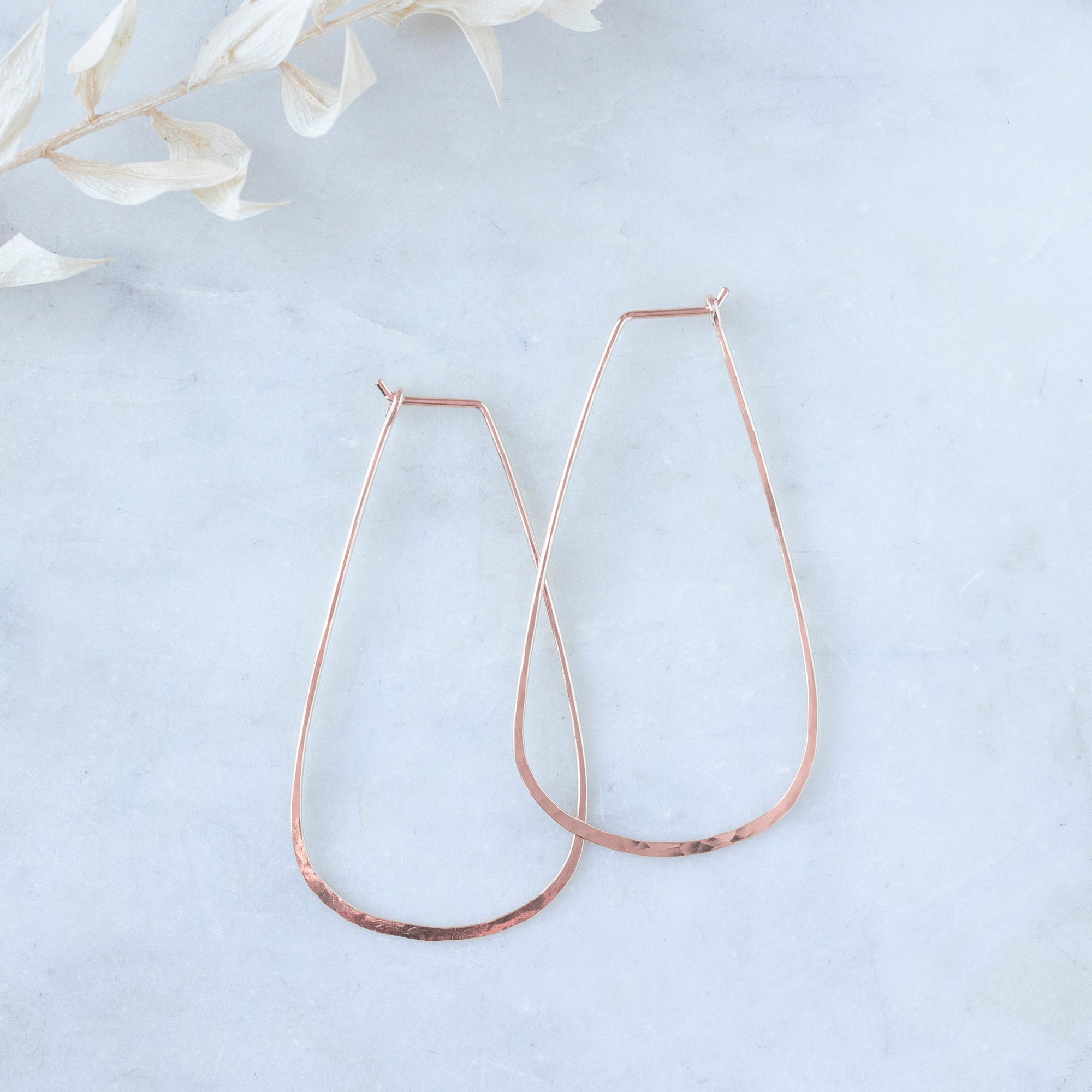 Large Horseshoe Hoop Earrings | Rose Gold Filled