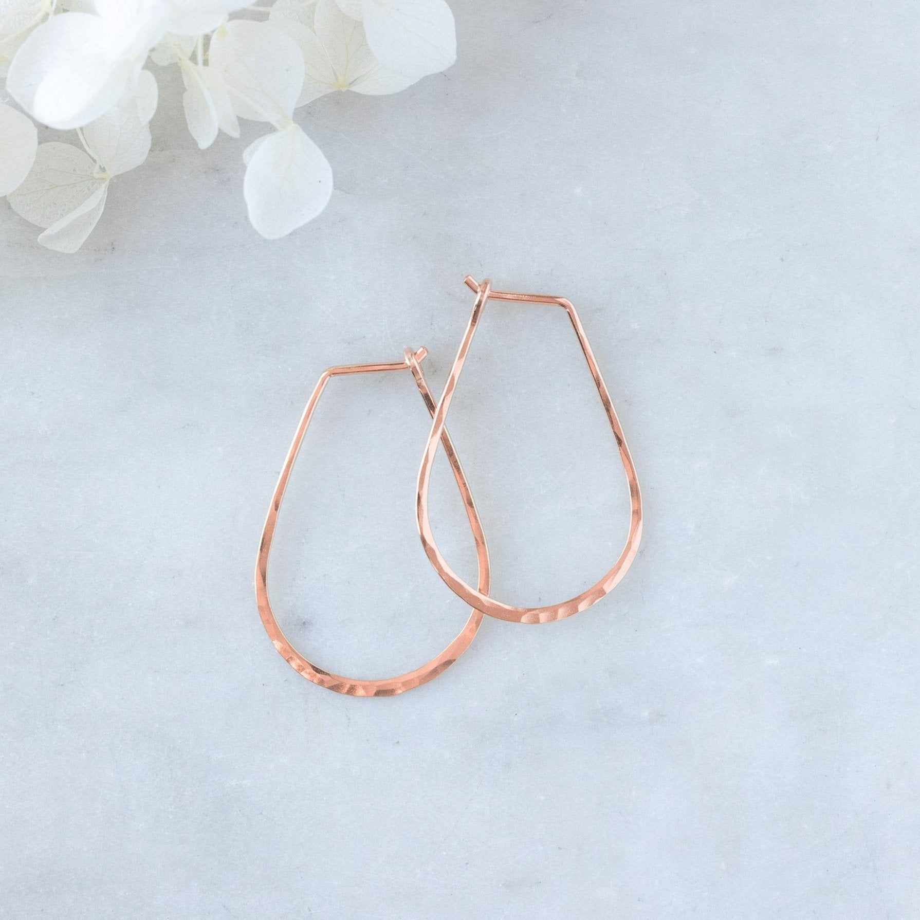 Small Horseshoe Hoop Earrings | Rose Gold Filled