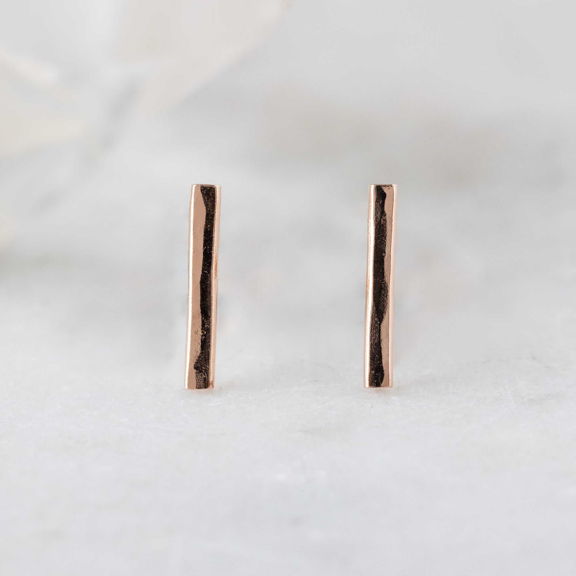 The Linea Bar Stud Earrings | Gold Filled