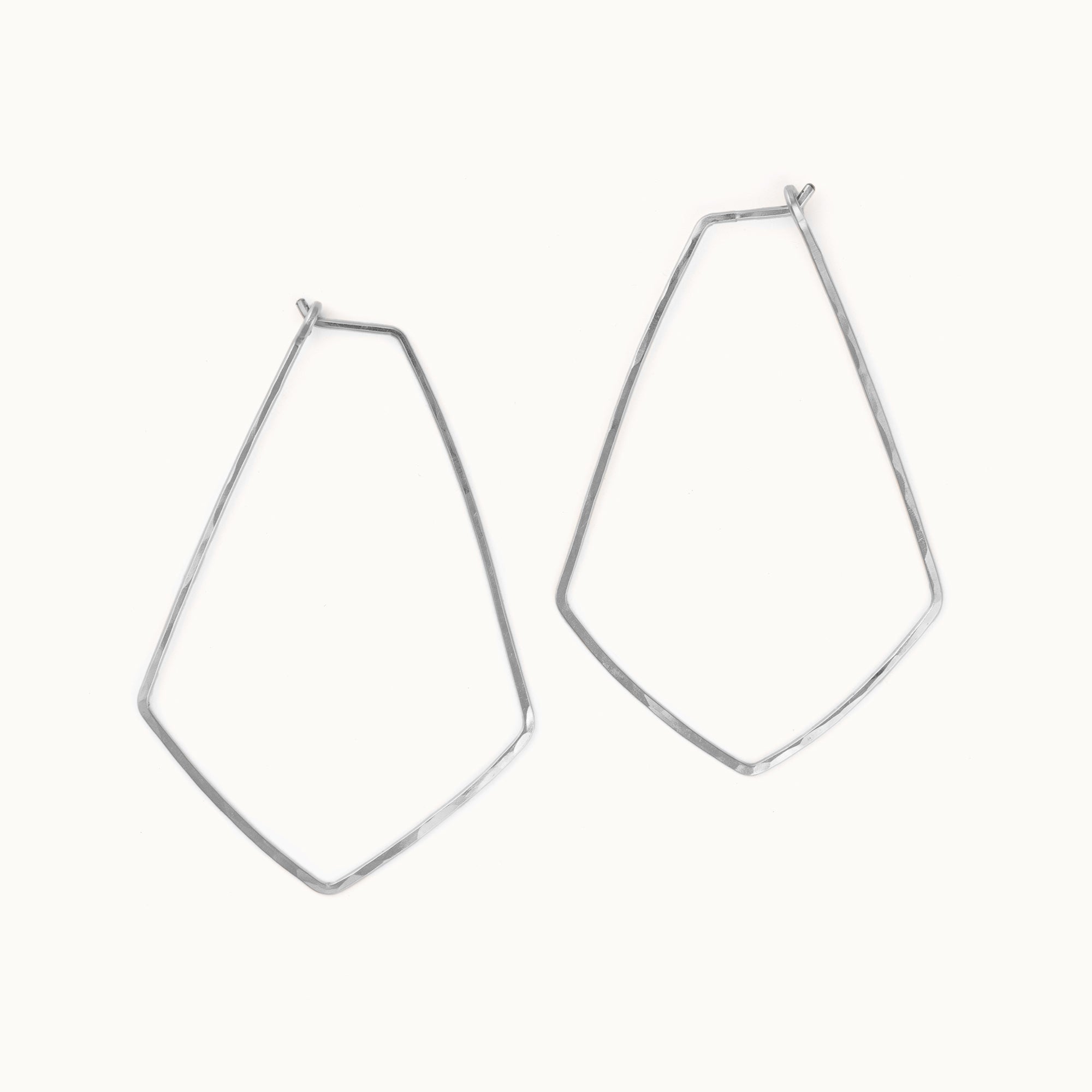 The Hexagon Hoop Earrings | Sterling Silver