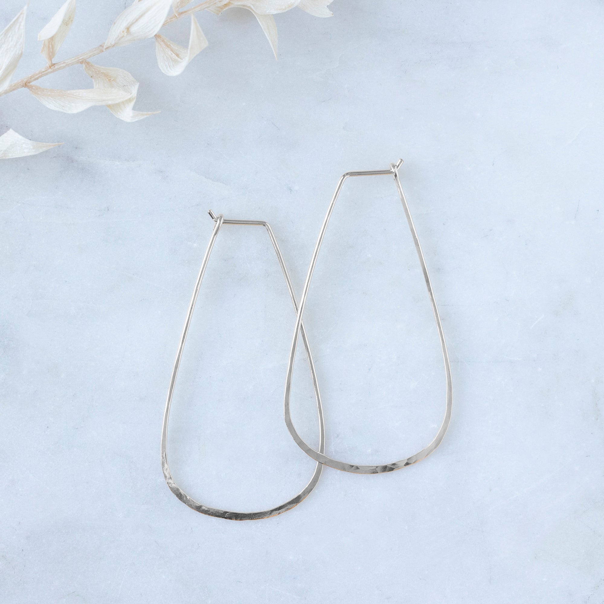 Large Horseshoe Hoop Earrings | Sterling Silver