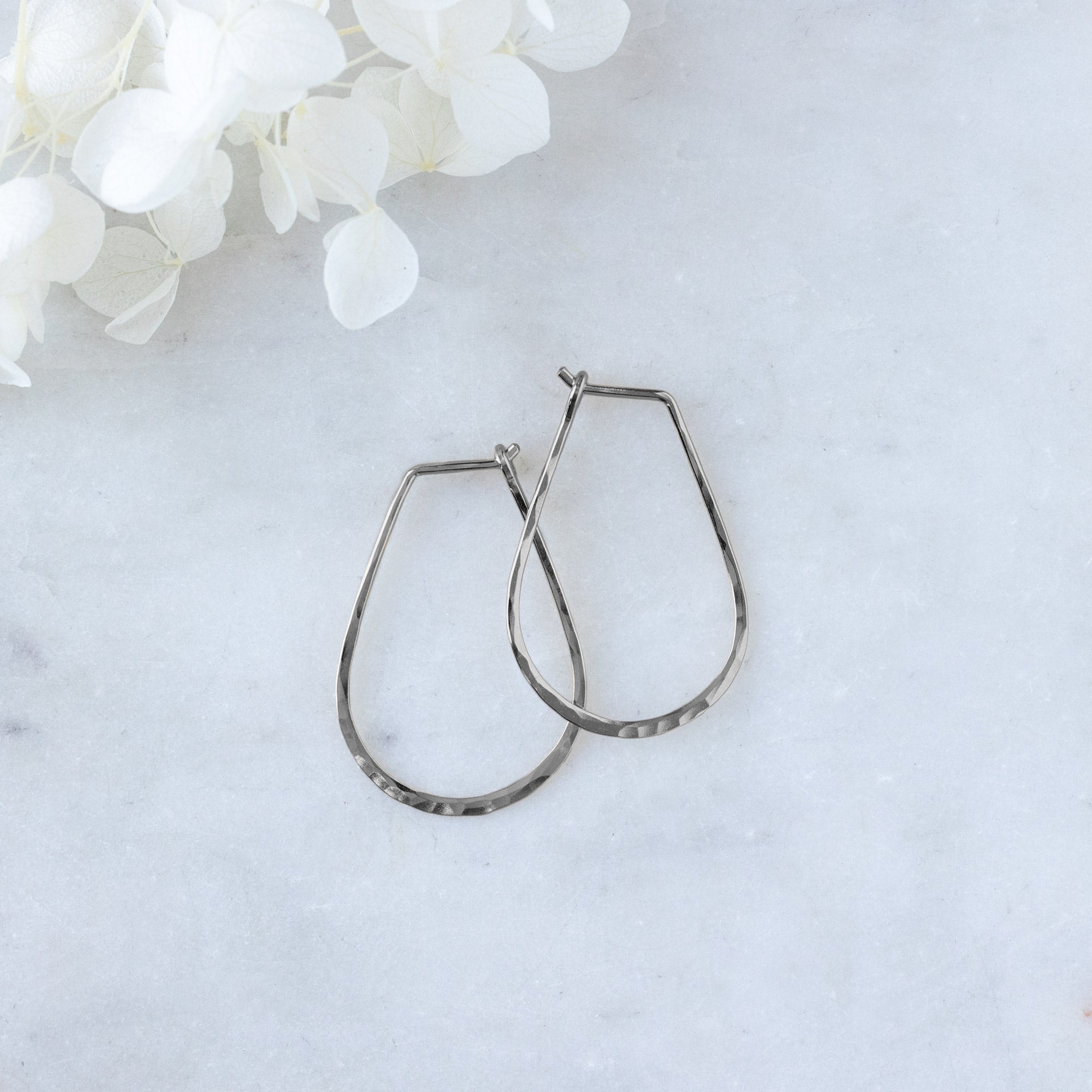 Small Horseshoe Hoop Earrings | Sterling Silver