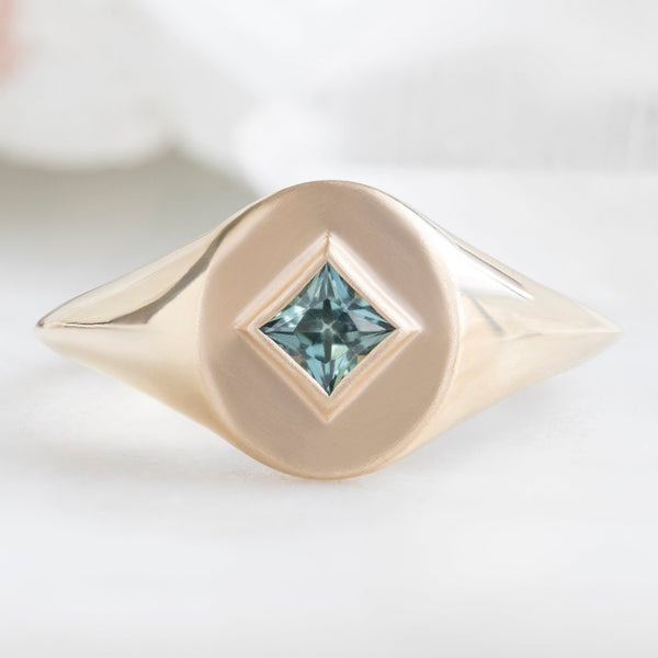 The Signet Ring | 0.40ct Kite Montana Sapphire in 10K Yellow Gold