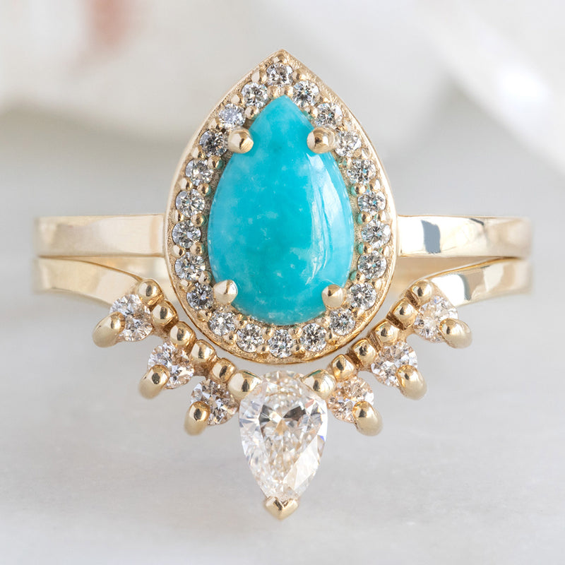 The Dahlia Ring | 0.92ct Sleeping Beauty Turquoise in 14K Yellow Gold