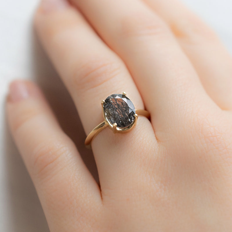 The Bryn Ring | 2.37ct Oval Tourmaline In Quartz in 14K Yellow Gold