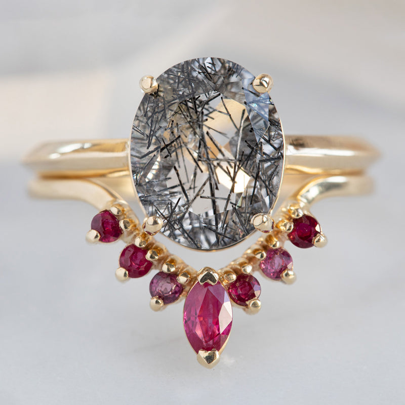 The Bryn Ring | 2.37ct Oval Tourmaline In Quartz in 14K Yellow Gold