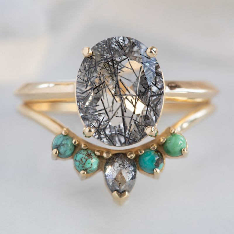 The Bryn Ring | 2.37ct Oval Tourmaline In Quartz in 14K Yellow Gold