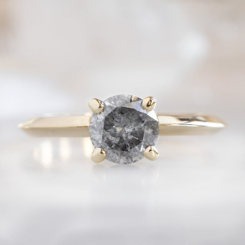 The Bryn Ring | 1.05ct Round Salt and Pepper Diamond in 14K Yellow Gold