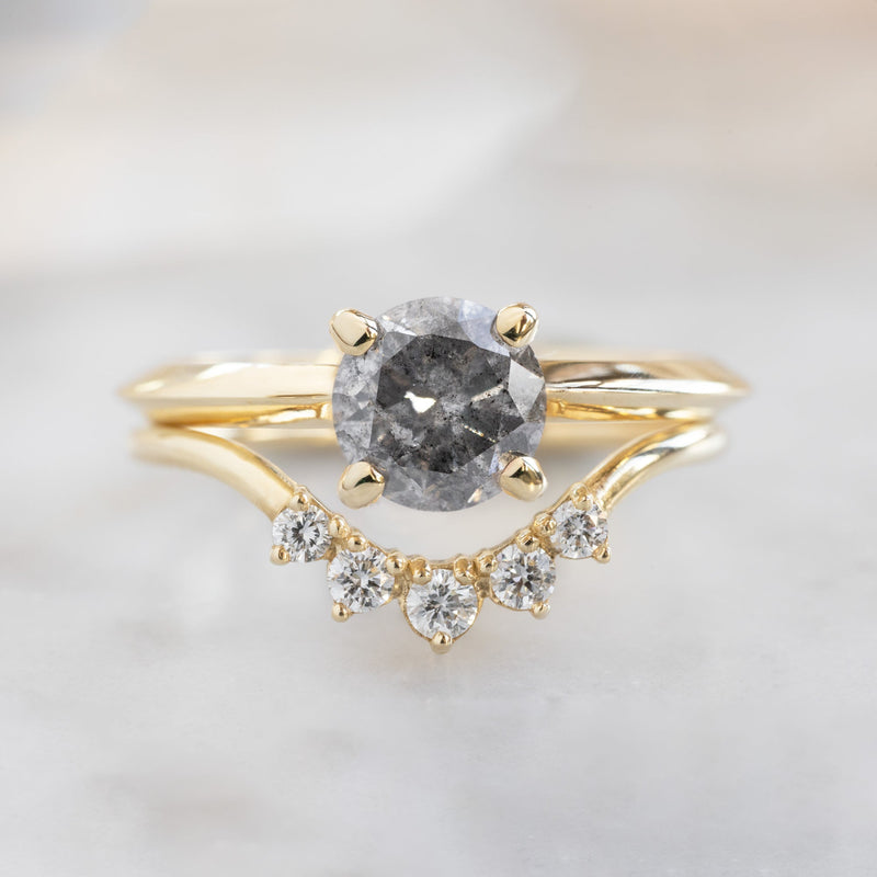 The Bryn Ring | 1.05ct Round Salt and Pepper Diamond in 14K Yellow Gold