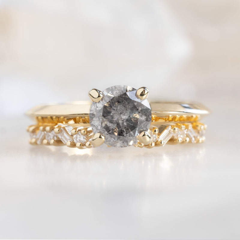 The Bryn Ring | 1.05ct Round Salt and Pepper Diamond in 14K Yellow Gold