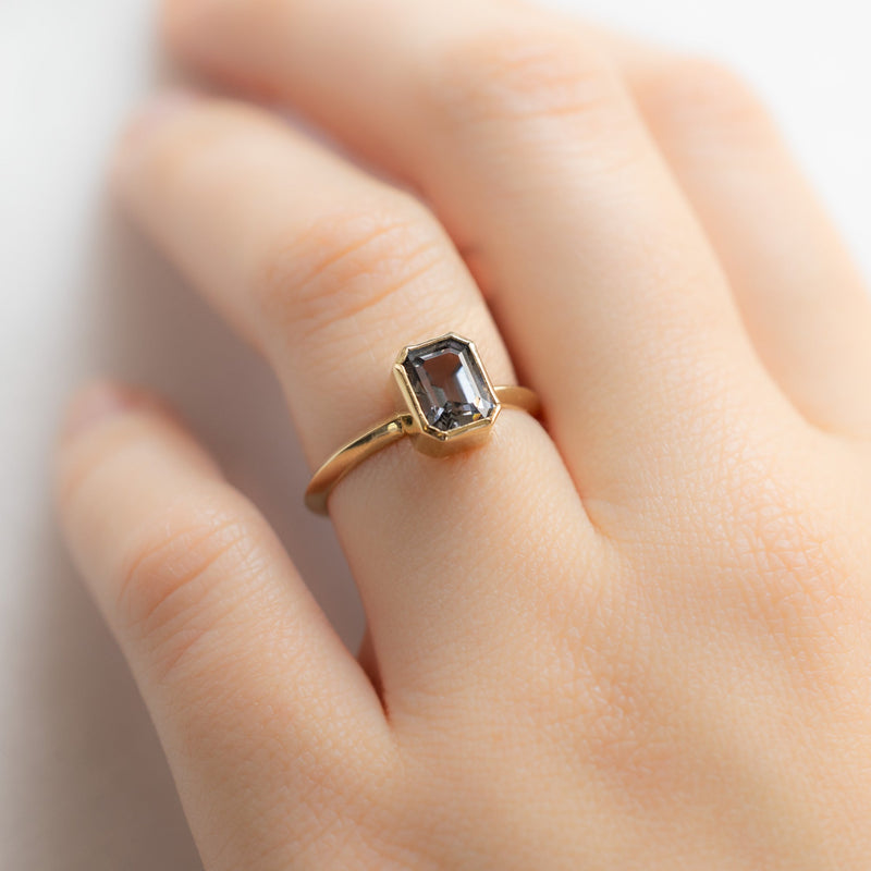 The Hazel Ring | 1.72ct Emerald Cut Spinel in 14K Yellow Gold