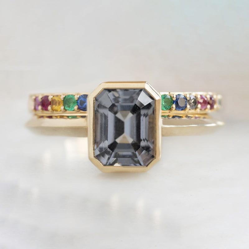 The Hazel Ring | 1.72ct Emerald Cut Spinel in 14K Yellow Gold