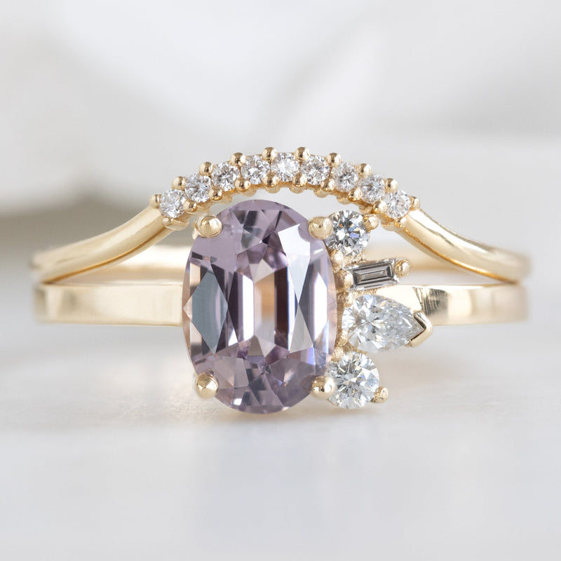 The Cluster Ring | 1.12ct Oval Spinel in 14K Yellow Gold