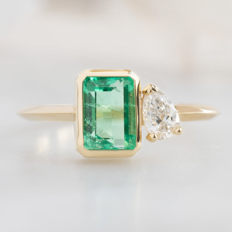 The You and Me Ring | 0.99ct Emerald Emerald in 14K Yellow Gold