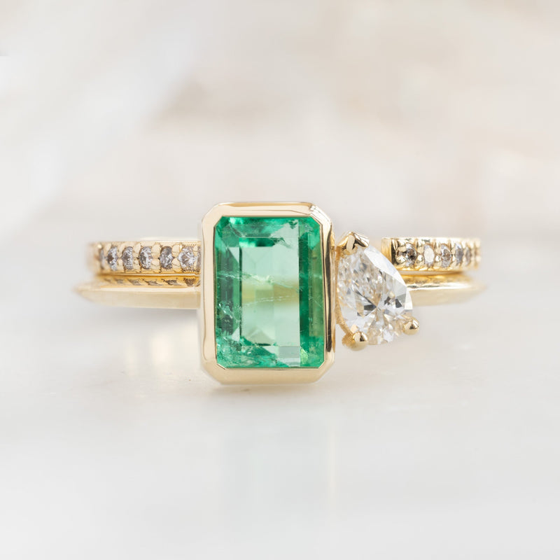 The You and Me Ring | 0.99ct Emerald Emerald in 14K Yellow Gold