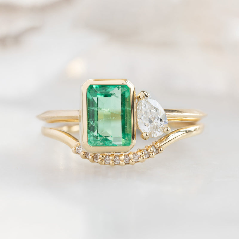 The You and Me Ring | 0.99ct Emerald Emerald in 14K Yellow Gold