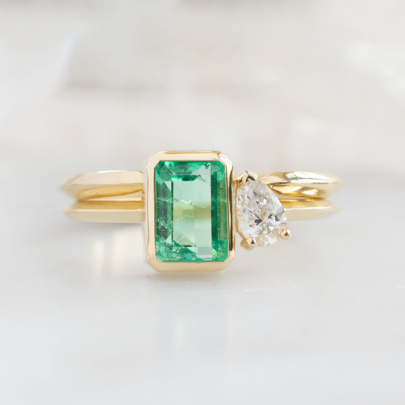 The You and Me Ring | 0.99ct Emerald Emerald in 14K Yellow Gold