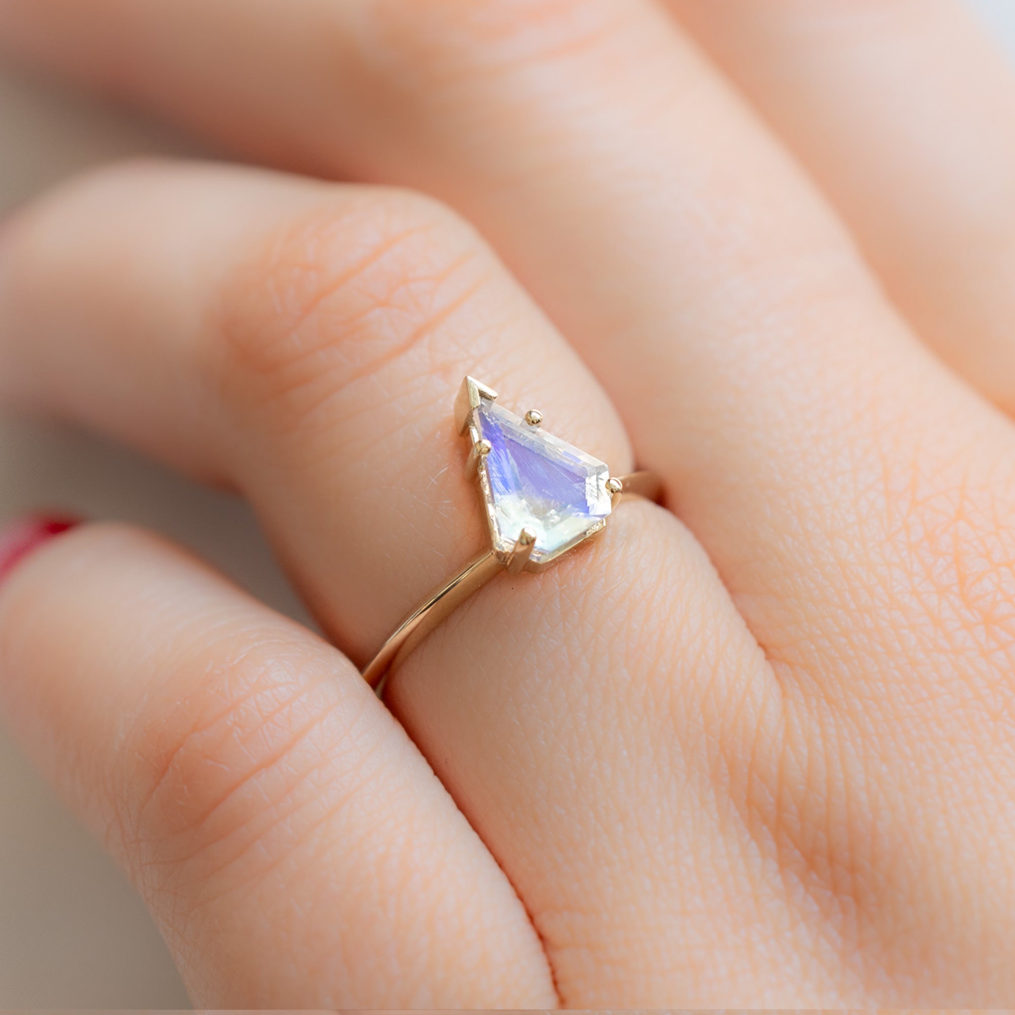 The Sage Ring | 1.17ct Shield Moonstone in 14K Yellow Gold