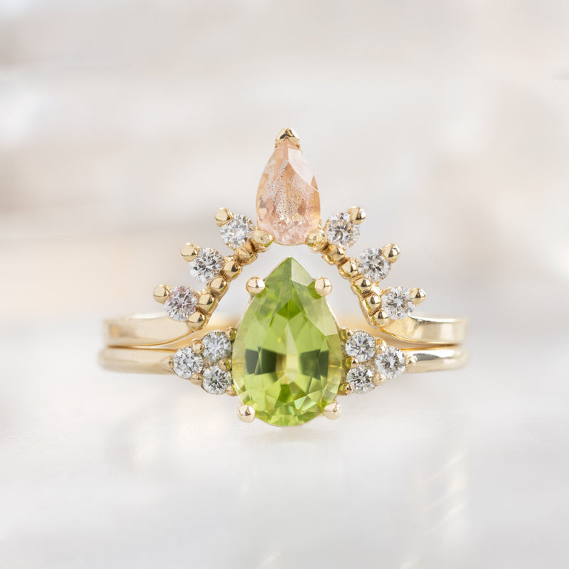 The Ivy Ring | 0.85ct Pear Peridot in 14K Yellow Gold