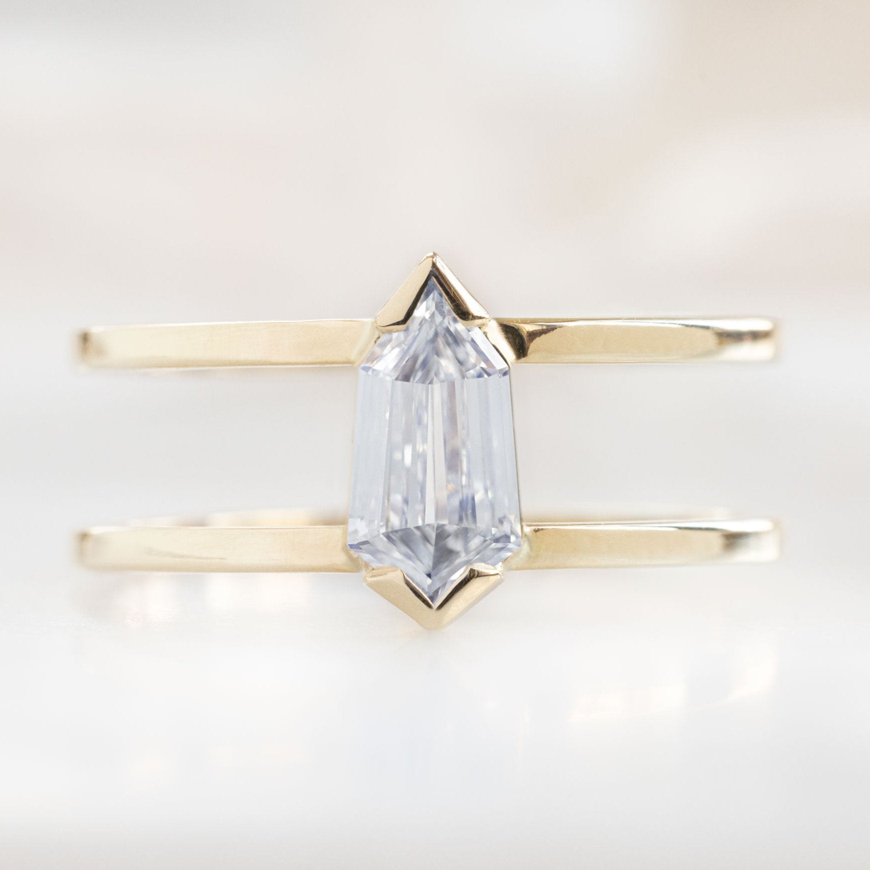 The Poppy Ring | 0.69ct Geometric White Diamond in 14K Yellow Gold