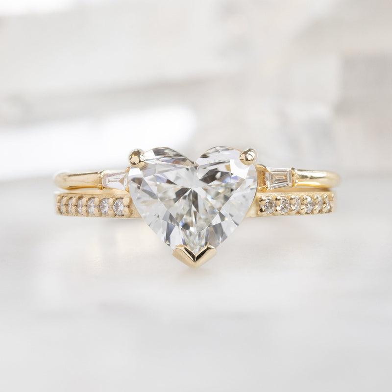 The Willow Ring | 1.38ct Lab Grown Heart White Diamond in 14K Yellow Gold