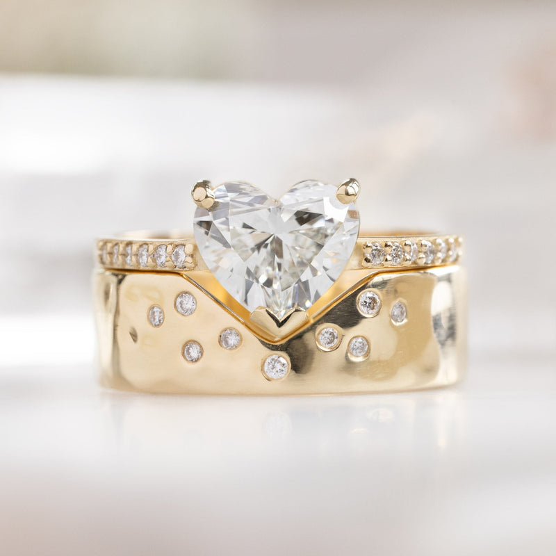 The Willow Ring | 1.38ct Lab Grown Heart White Diamond in 14K Yellow Gold