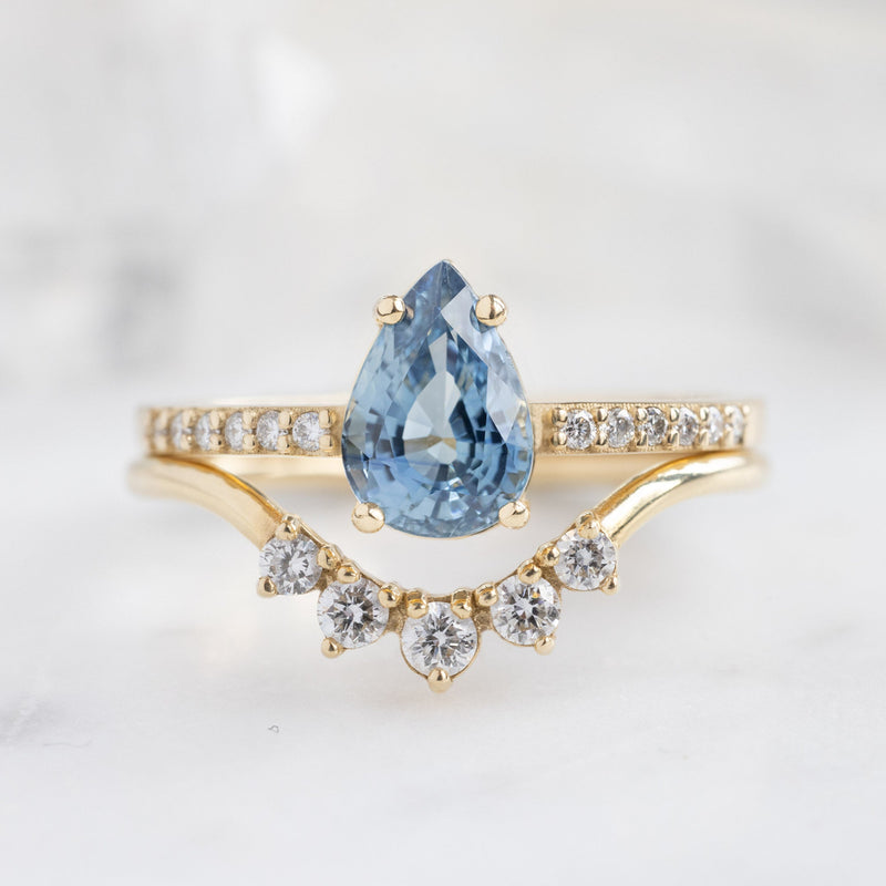 The Willow Ring | 1.18ct Pear Blue Sapphire in 14K Yellow Gold