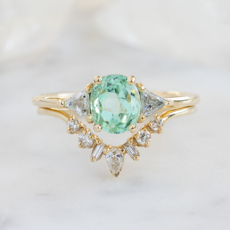 The Jade Ring | 0.89ct Oval Emerald in 14K Yellow Gold