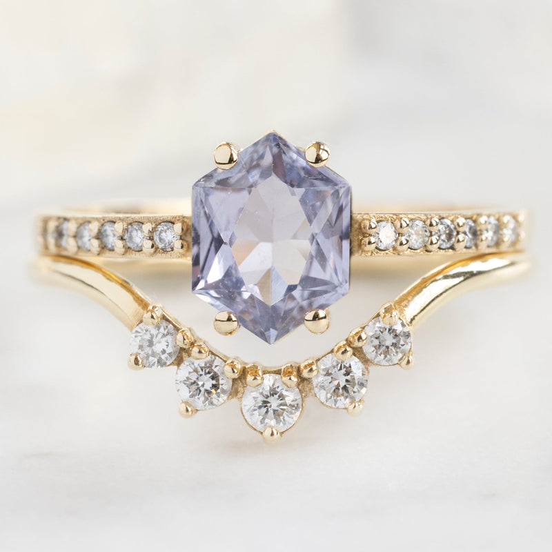 The Willow Ring | 1.12ct Hexagon Lilac Sapphire in 14K Yellow Gold