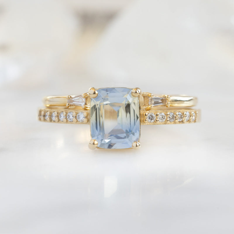 The Willow Ring | 1.53ct Cushion Blue Sapphire in 14K Yellow Gold