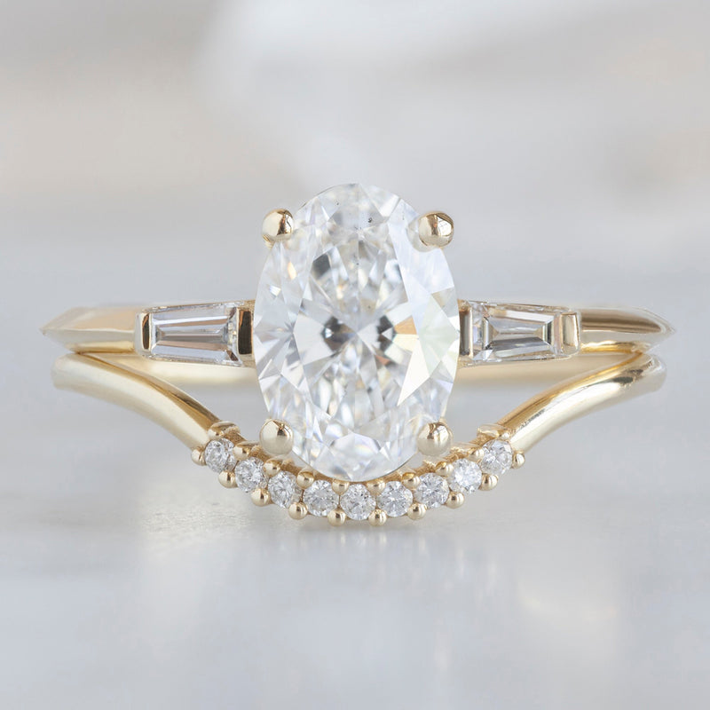 The Ash Ring | 1.09ct Lab Grown Oval White Diamond in 14K Yellow Gold