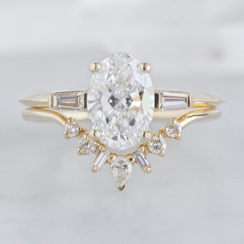 The Ash Ring | 1.09ct Lab Grown Oval White Diamond in 14K Yellow Gold