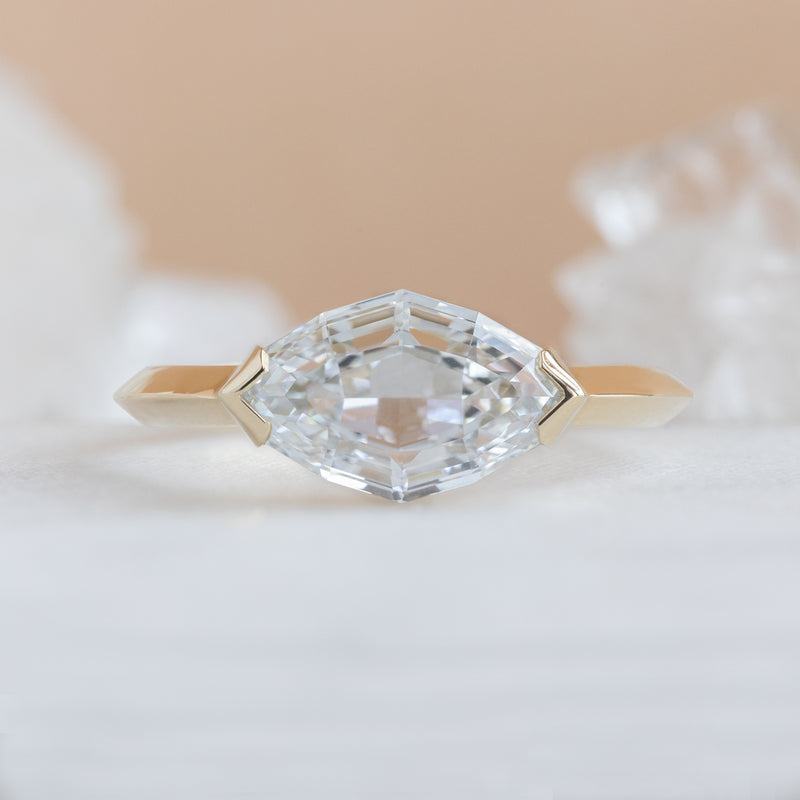 The Sage Ring | 2.01ct Lab Grown Geometric White Diamond in 14K Yellow Gold