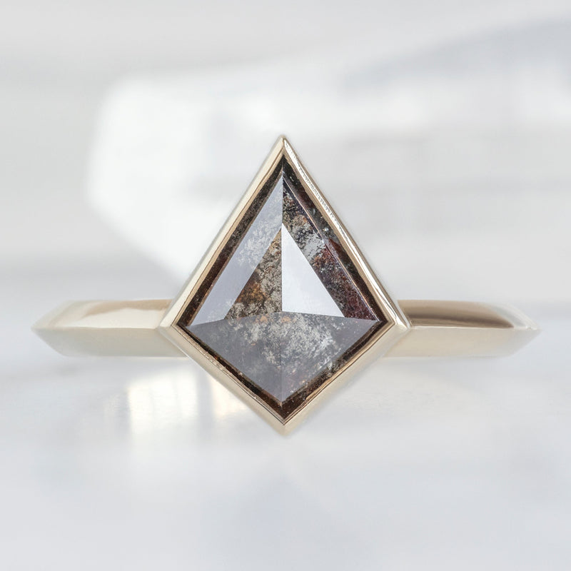 The Hazel Ring | 1.31ct Kite Black Diamond in 14K Yellow Gold