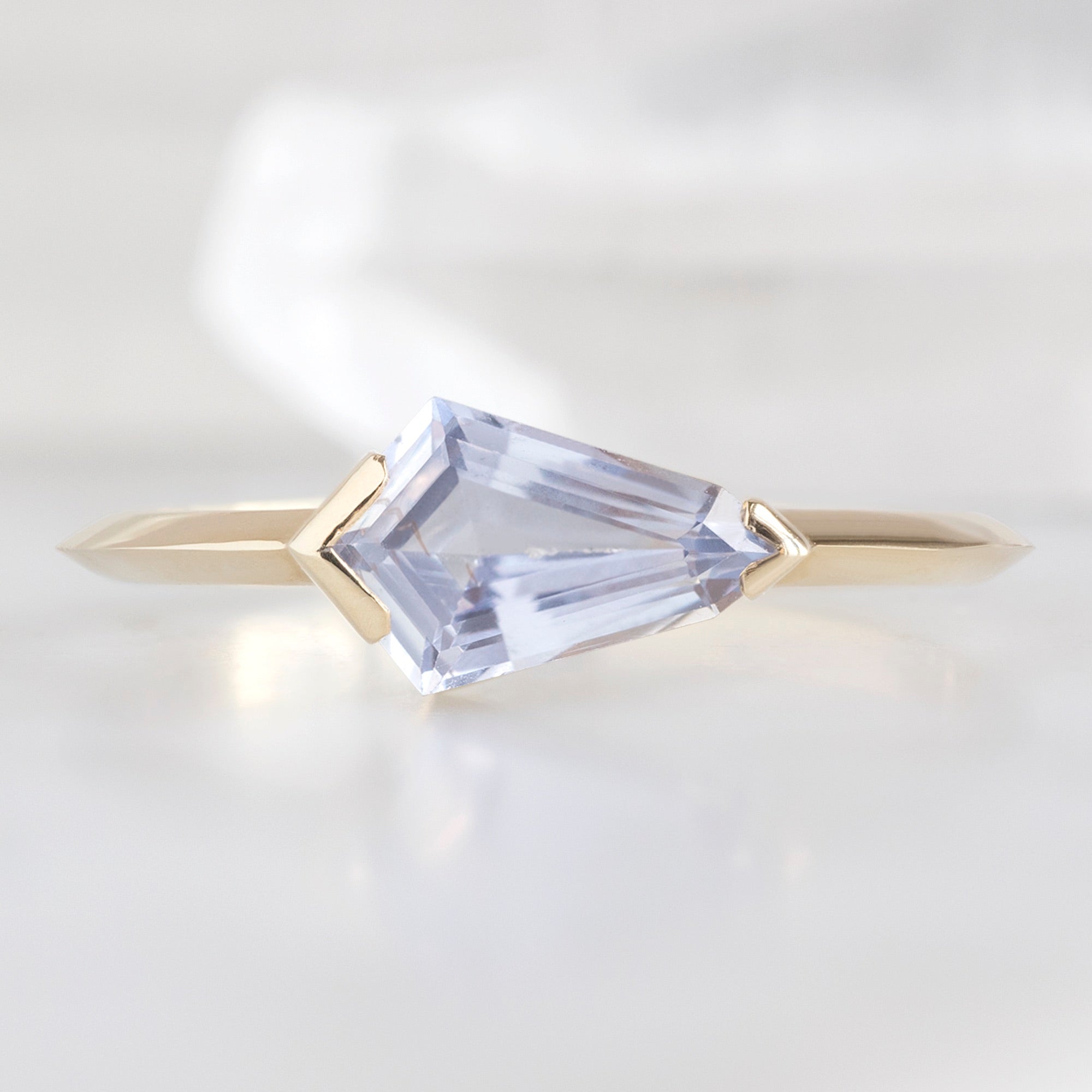 The Sage Ring | 0.97ct Geometric Periwinkle Sapphire in 14K Yellow Gold