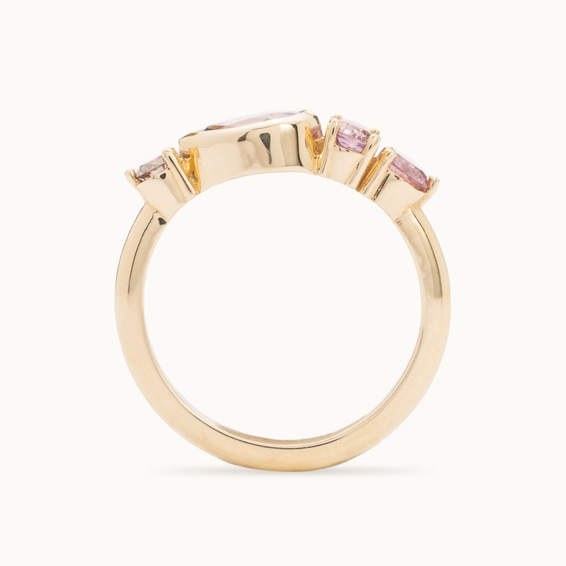 The Watercolor Ring | 1.27ct Pear Magenta Sapphire in 14K Yellow Gold