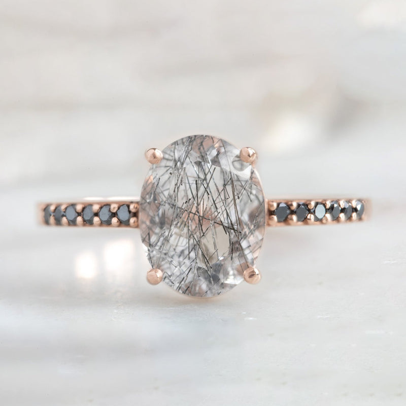 The Willow Ring | 2.08ct Oval Tourmaline in Quartz in 14K Rose Gold