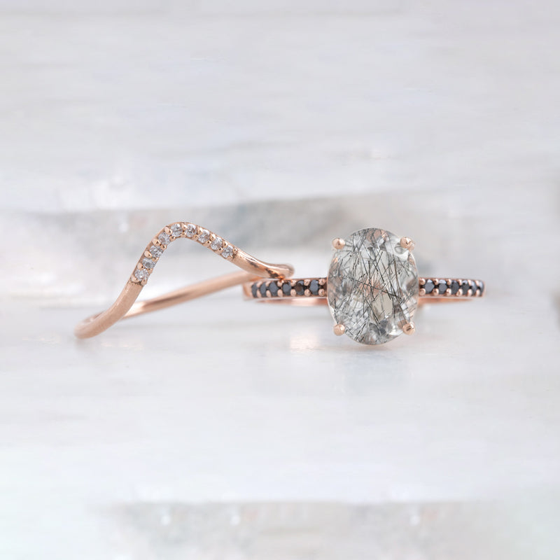 The Willow Ring | 2.08ct Oval Tourmaline in Quartz in 14K Rose Gold