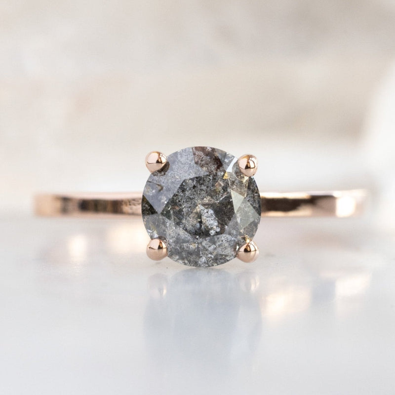 The Bryn Ring | 1.12ct Round Salt and Pepper Diamond in 14K Rose Gold