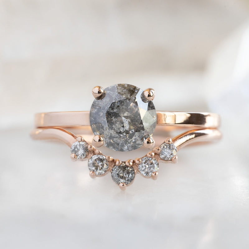 The Bryn Ring | 1.12ct Round Salt and Pepper Diamond in 14K Rose Gold